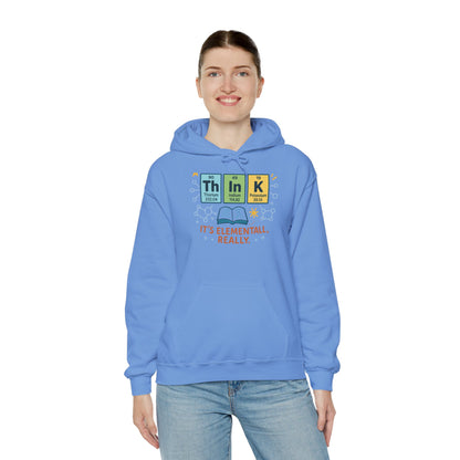 Think Hoodie for Women, Funny Chemistry Hoodie, Element of Humor Science Sweatshirt, Nerdy Gift for Her, Gift for Students, Science Lovers