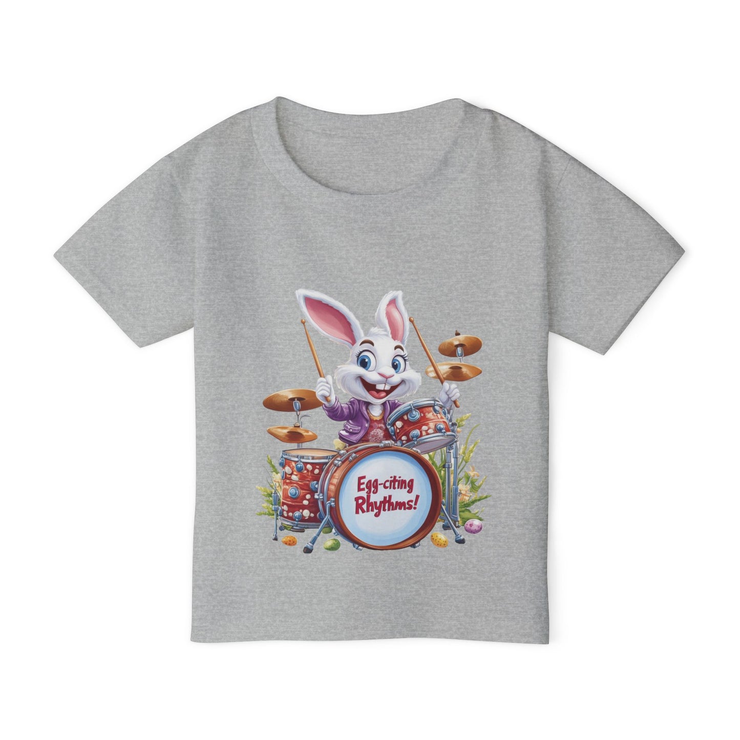 Easter Bunny Drummer Toddler T-Shirt - Fun Spring Apparel, Kids Music Shirt, Egg-citing Rhythms, Perfect Gift for Easter, Toddler Fashion