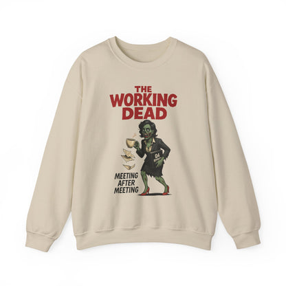 The Working Dead Women's Funny Zombie Sweatshirt, Office Humor Crewneck, Halloween Work Top