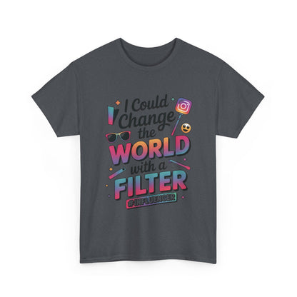 Womens Heavy Cotton Tee, Womens Influencer T-Shirt, Funny Social Media Graphic Tee, Cute Trendy Top
