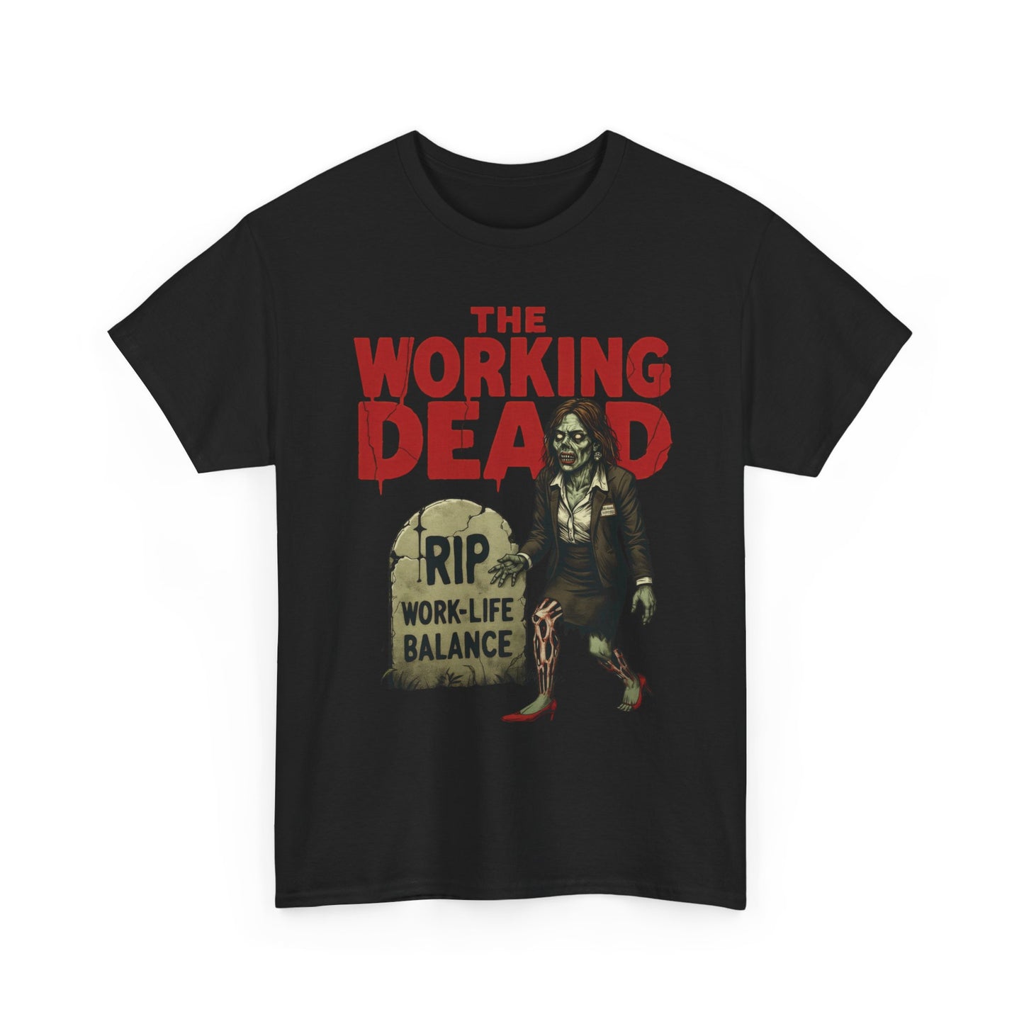 The Working Dead Women's Shirt, Funny Work Life Balance Zombie Tee, RIP Work Shirt, Halloween Office Humor, Overworked Shirt