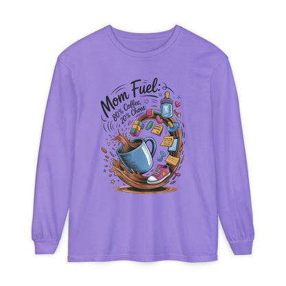 Mom Fuel Long Sleeve T-Shirt, Coffee Lovers Gift, Mother's Day Apparel, Cute Mom Shirt, Coffee Lover Mom Life Top, Coffee Lover's Tee