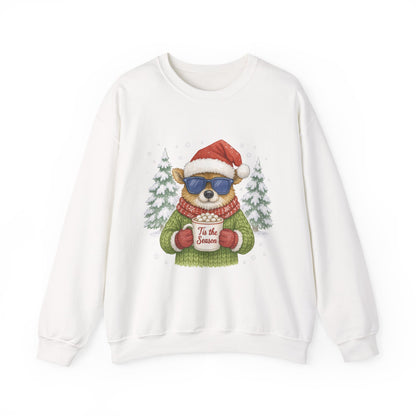 Women's Tis the Season Christmas Sweatshirt, Festive Reindeer Pullover