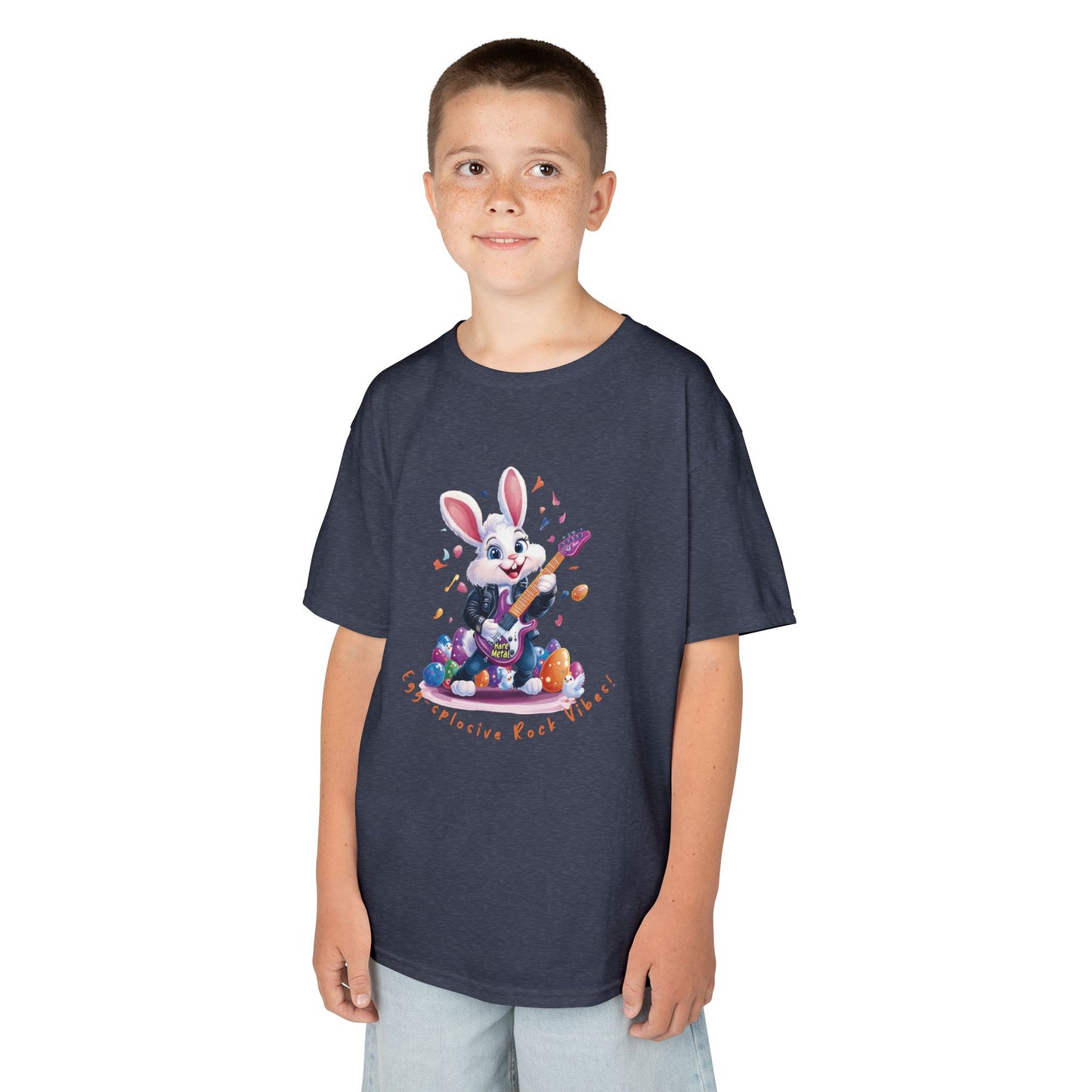 Explosive Rock Vibes Kids Tee - Fun Bunny Graphic T-Shirt for Young Rockstars