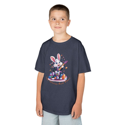 Explosive Rock Vibes Kids Tee - Fun Bunny Graphic T-Shirt for Young Rockstars