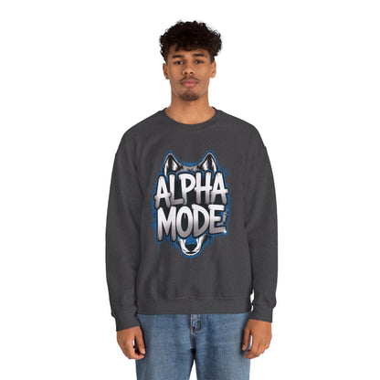 Mens Heavy Blend™ Crewneck Sweatshirt, Alpha Mode Mens Wolf Graphic Crewneck Sweatshirt