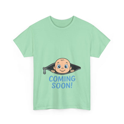 Coming Soon Maternity T-Shirt, Cute Baby Boy Pregnancy Announcement Shirt, Funny Expecting Mom Gift, Gender Reveal Tee, Baby Shower Top