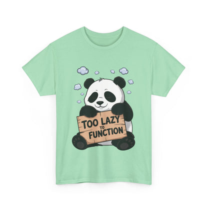 Too Lazy to Function Panda Tee, Unisex Cotton T-Shirt, Funny Shirt, Casual Wear, Gift for Sloth Lovers, Relaxed Vibe