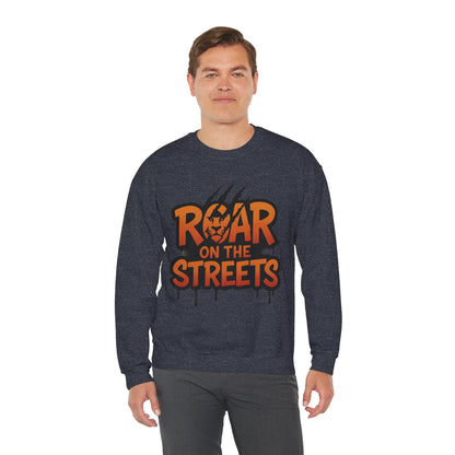 Men's Heavy Blend™ Crewneck Sweatshirt, Roar on the Streets Mens Lion Crewneck Sweatshirt