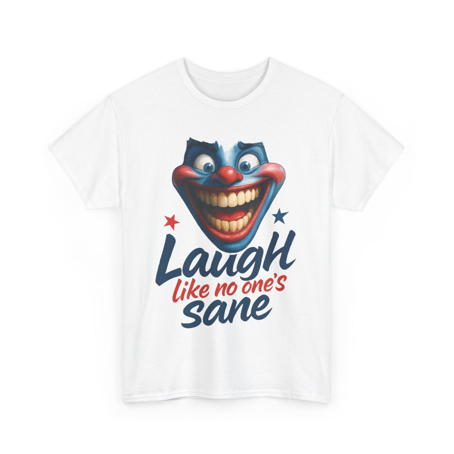 Funny Clown Face Unisex Heavy Cotton Tee, Creepy Clown Face T-Shirt, Humor T-Shirt,Clown Theme Shirt, Funny Horror Graphic Tee