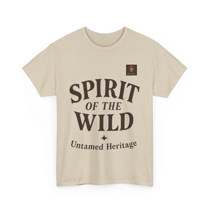 Spirit of the Wild Mens Heavy Cotton Tee, Nature Lover Gift, Outdoor Adventure Shirt, Unisex Tee, Casual Wear, Unique Graphic Apparel