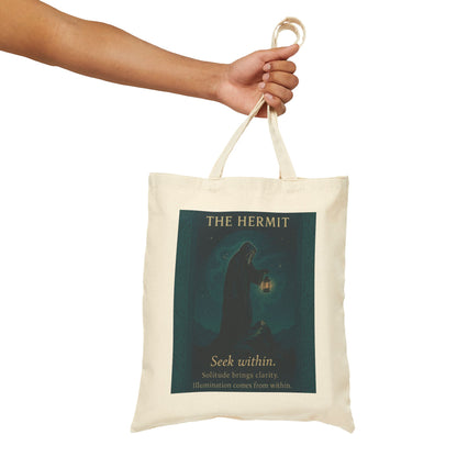 The Hermit Tarot Art Print, Mystical Solitude Illustration, Spiritual Art with Lantern, Seek Within Inspirational Bag, Spiritual Gifts