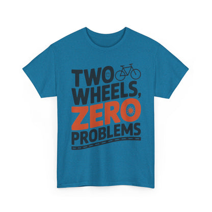 Two Wheels Zero Problems Mens Graphic Biker T-Shirt, Bike Humor Tee, Biker Gift