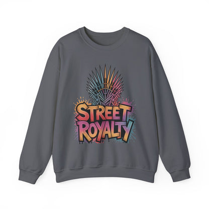 Street Royalty Women's Crewneck Sweatshirt, Graffiti Crown Graphic Pullover, Urban Streetwear Top