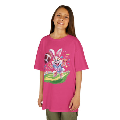 Touchdown Bunny Kids T-Shirt - Cute Easter Football Shirt for Kids, Fun Spring Outfit, Sports Bunny Tee Gift for Little Athletes Easter Gift