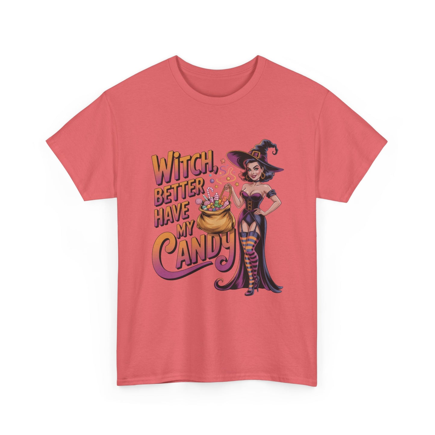 Witch Better Have My Candy Halloween T-Shirt for Women, Funny Spooky Witch Tee, Retro Pin-Up Halloween Shirt, Sassy Fall Party Top