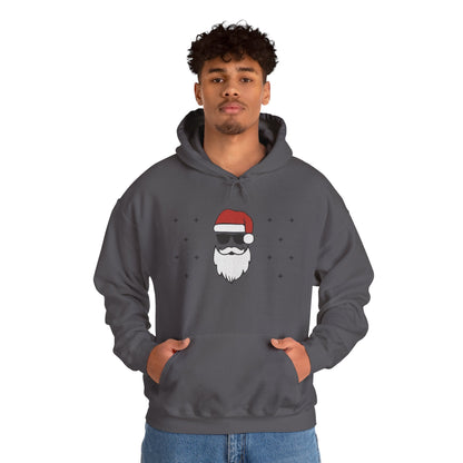 Cool Santa Men's Hoodie, Funny Christmas Sweatshirt, Retro Knit Holiday Style