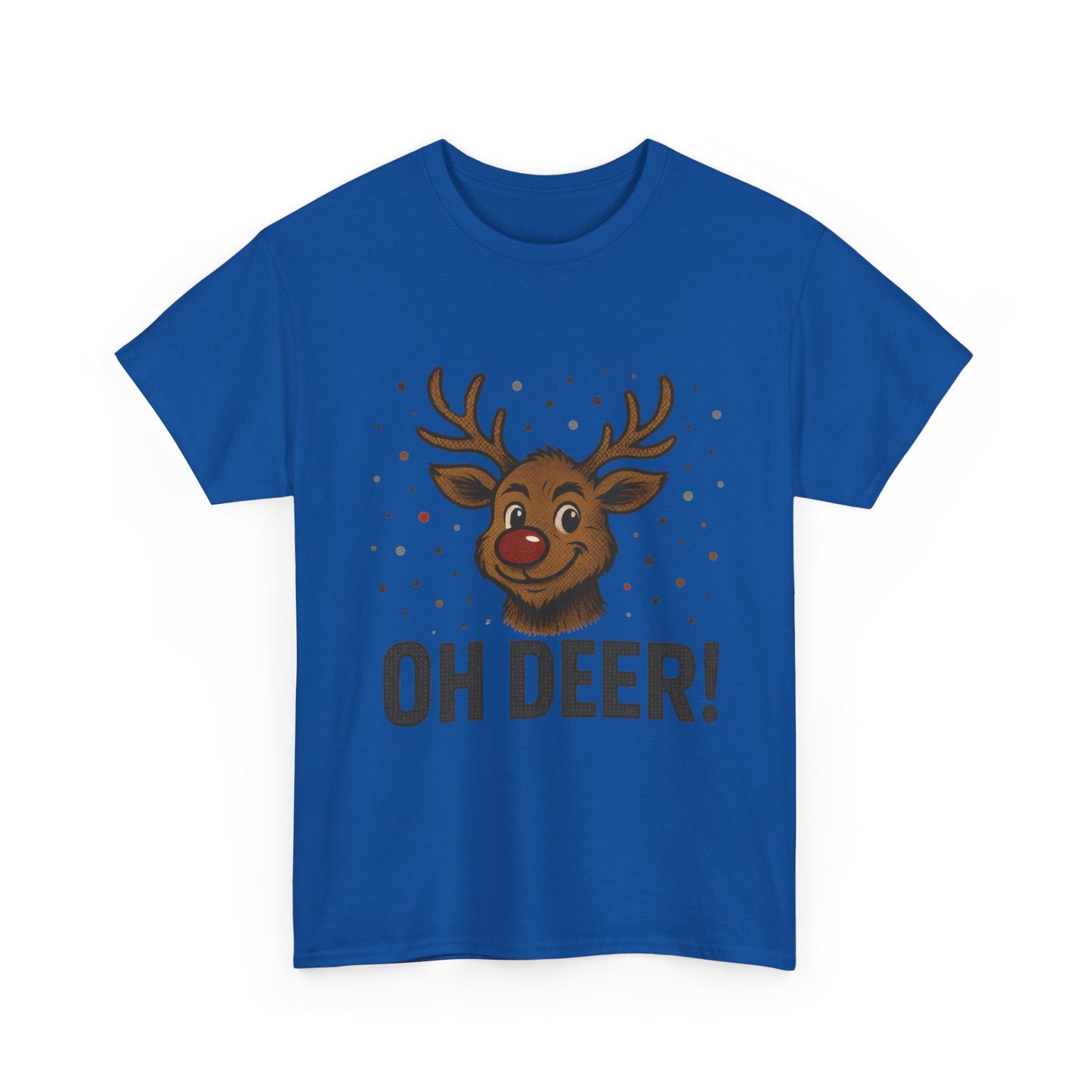 Men's Oh Deer Funny Christmas T-Shirt, Reindeer Holiday Graphic Tee