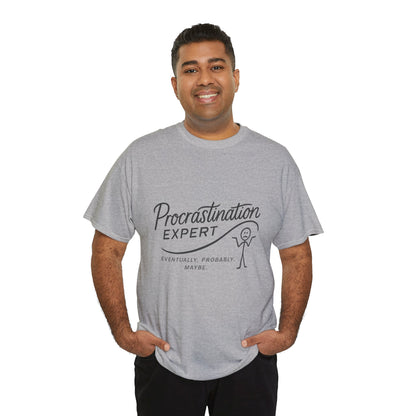 Procrastination Expert Men's Tee, Funny Shirt for Slackers, Gift for Students, Men's Comfortable Casual Wear, Laughs for Every Occasion
