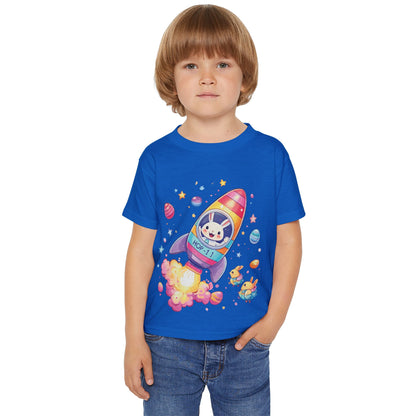 Easter Astronaut Bunny Toddler T-Shirt - Cute Rocket Bunny Space Tee for Kids, Fun Outer Space Easter Gift, Cotton Spring Shirt, Bunny Tee