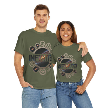 Steampunk Space Gears T-Shirt, Unisex Infinite Universe Graphic Tee, Cosmic Mechanical Design Tee for Sci-Fi & Engineering Lovers