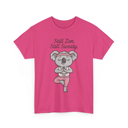 Funny Yoga Shirt for Women, Koala-Fied Yogi Tee, Still Zen Still Sweaty Workout Gift, Cute Animal Fitness T-Shirt, Zen Koala Yoga Tee