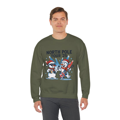North Pole Tour 25 Men's Christmas Sweatshirt, Funny Rock Band Holiday Jumper