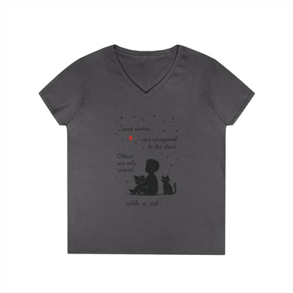 Whimsical Cat Lovers' V-Neck T-Shirt - Perfect Gift for Cat Enthusiasts, Animal Lovers, Birthday, and Pet Owners
