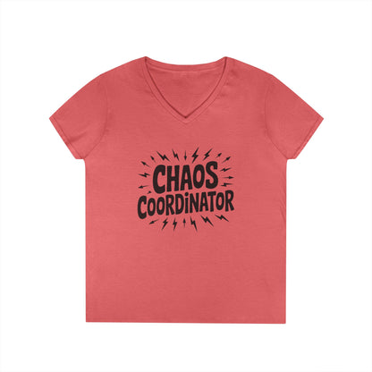 Chaos Coordinator Ladies' V-Neck T-Shirt, Funny Gift for Moms, Mother's Day Gift, Teacher Shirt, Casual Graphic Tee, Women's Gift Idea