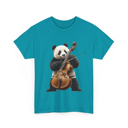 Panda Musician Tee - Cute Animal Graphic Shirt for Music Lovers, Gift for Panda Fans, Unique Concert Outfit, Casual Wear, Cellist Panda