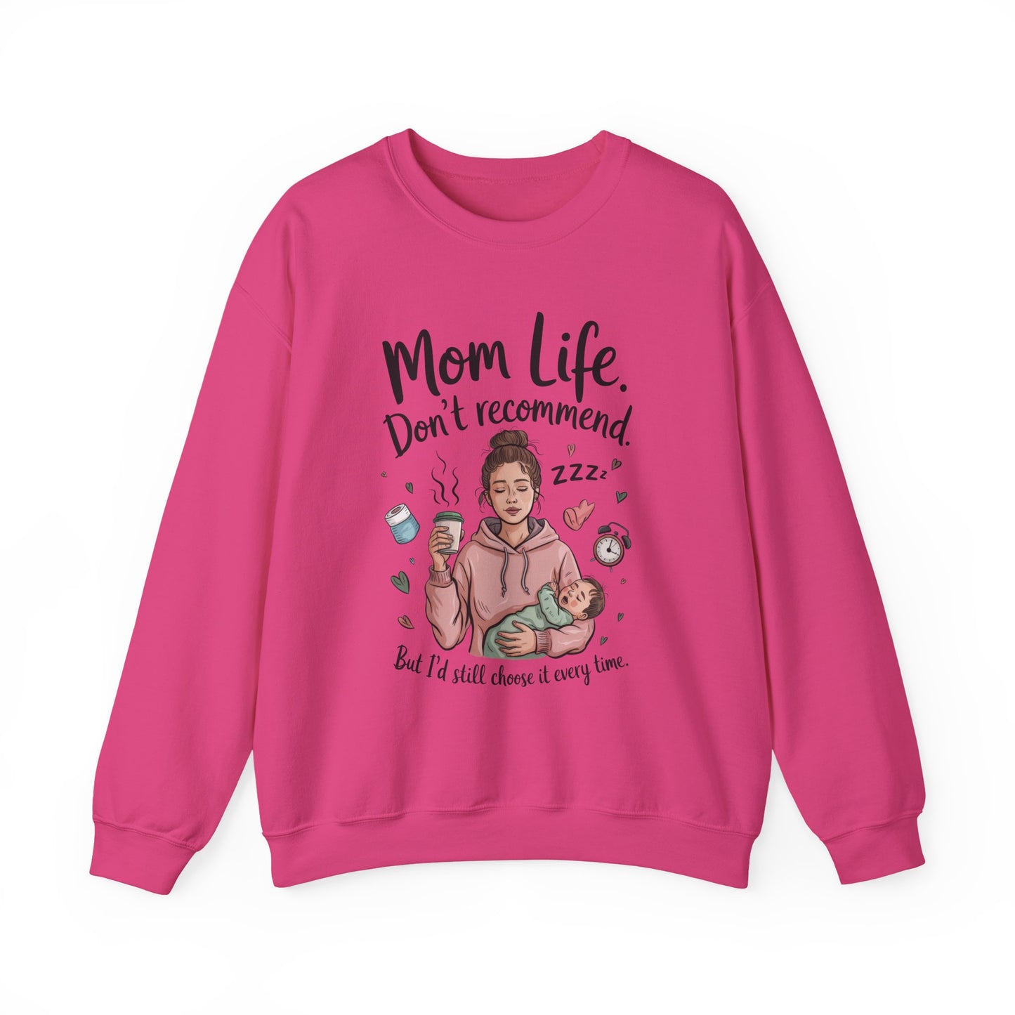 Mom Life Crewneck Sweatshirt, New Mom Gift, Cozy Everyday Wear, Funny Parent Apparel, Tired Mama Humor Tee