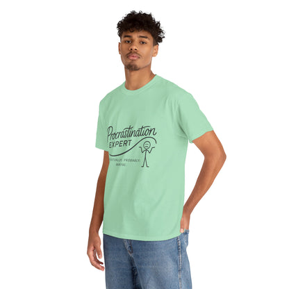 Procrastination Expert Men's Tee, Funny Shirt for Slackers, Gift for Students, Men's Comfortable Casual Wear, Laughs for Every Occasion
