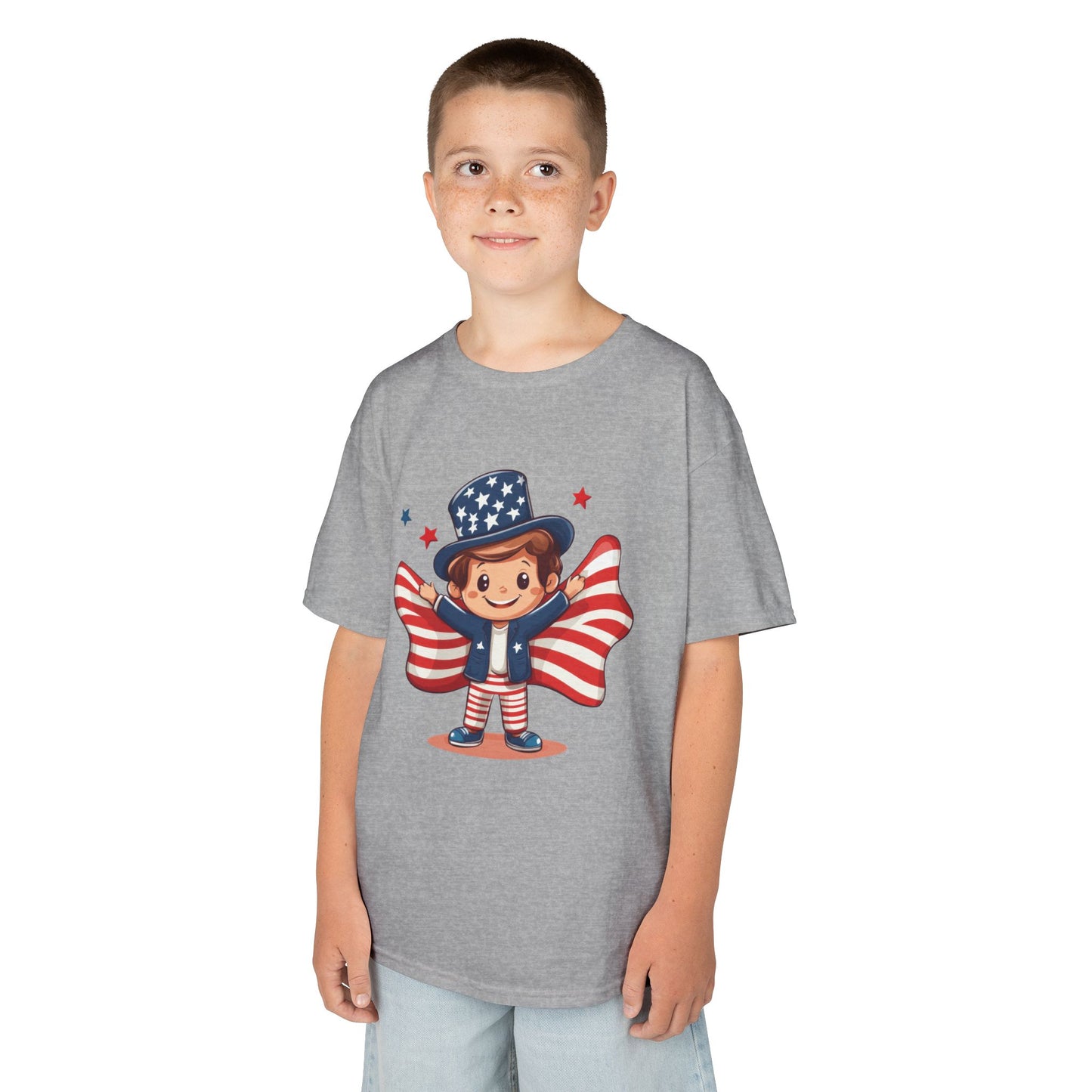 4th of July Kids T-Shirt,Kids  Unisex Patriotic Tee, American Flag Outfit for Boys and Girls, Independence Day Shirt, Cute American Shirt