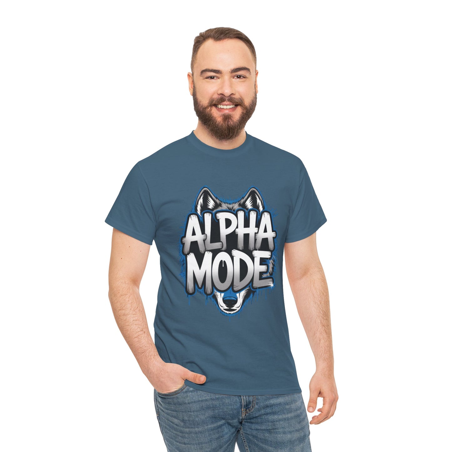 Alpha Mode Wolf Graphic Mens T-Shirt Streetwear, Alpha Tee, Wolf Tee, Street Tee, Wolf Art