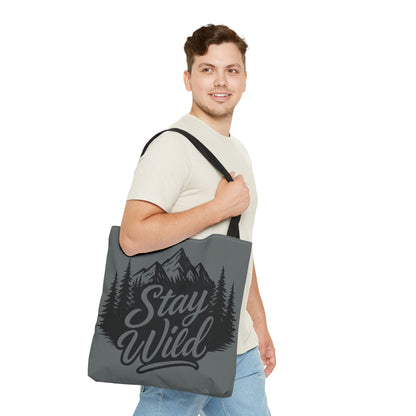 Stay Wild Tote Bag | Eco-friendly Shopping Bag, Adventure Tote, Outdoor Enthusiast Gift, Stylish Carryall, Perfect for Summer Adventures