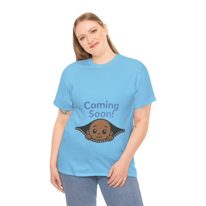 Coming Soon Maternity  Tee, Cute Baby Boy Pregnancy Announcement Tee, Funny Expecting Mom Gift, Gender Reveal Tee, Baby Shower Top