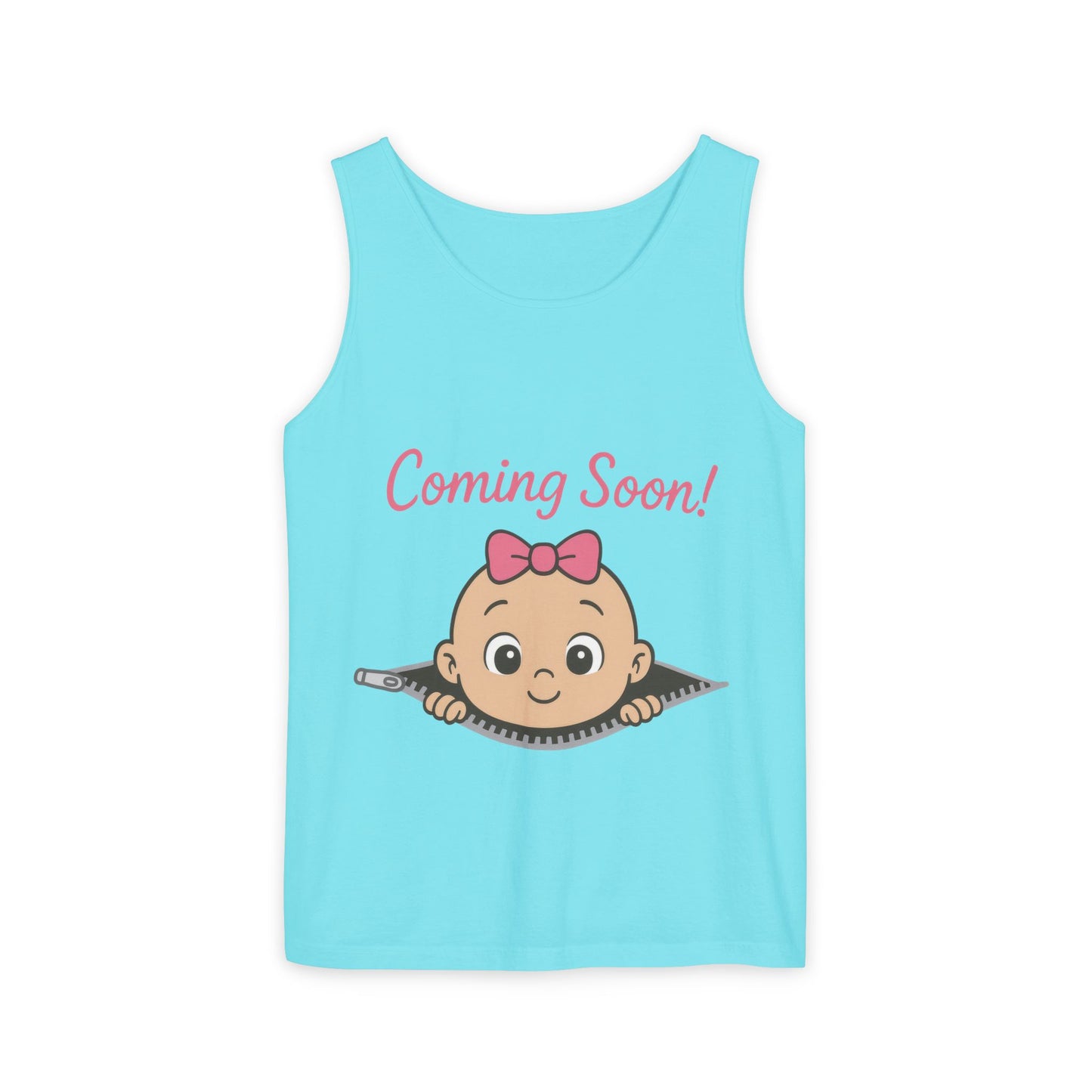 Coming Soon Maternity Tank Top, Cute Baby Girl Pregnancy Announcement Shirt, Expecting Mom Gift, Gender Reveal Tee, Baby Shower Gift