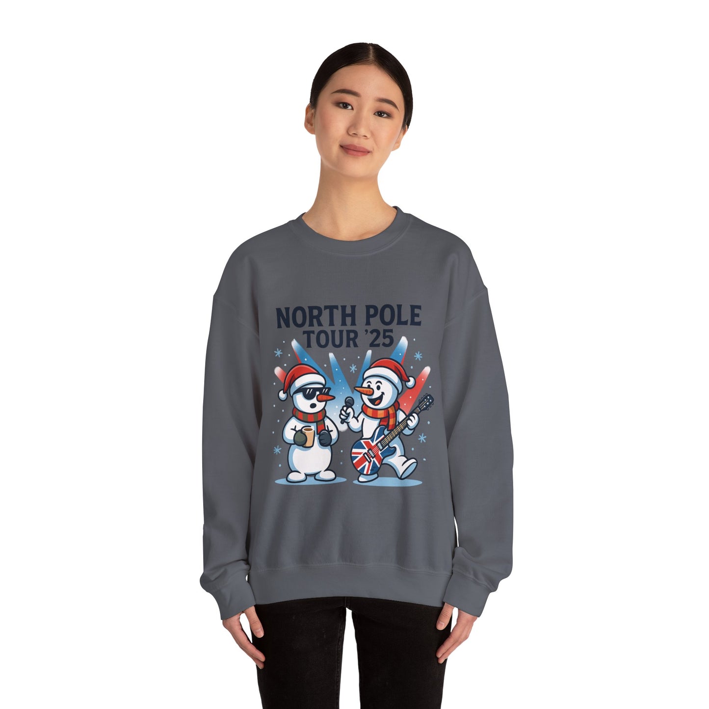 North Pole Tour 25 Women's Christmas Sweatshirt, Funny Rock Holiday Jumper
