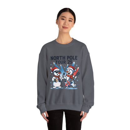 North Pole Tour 25 Women's Christmas Sweatshirt, Funny Rock Holiday Jumper