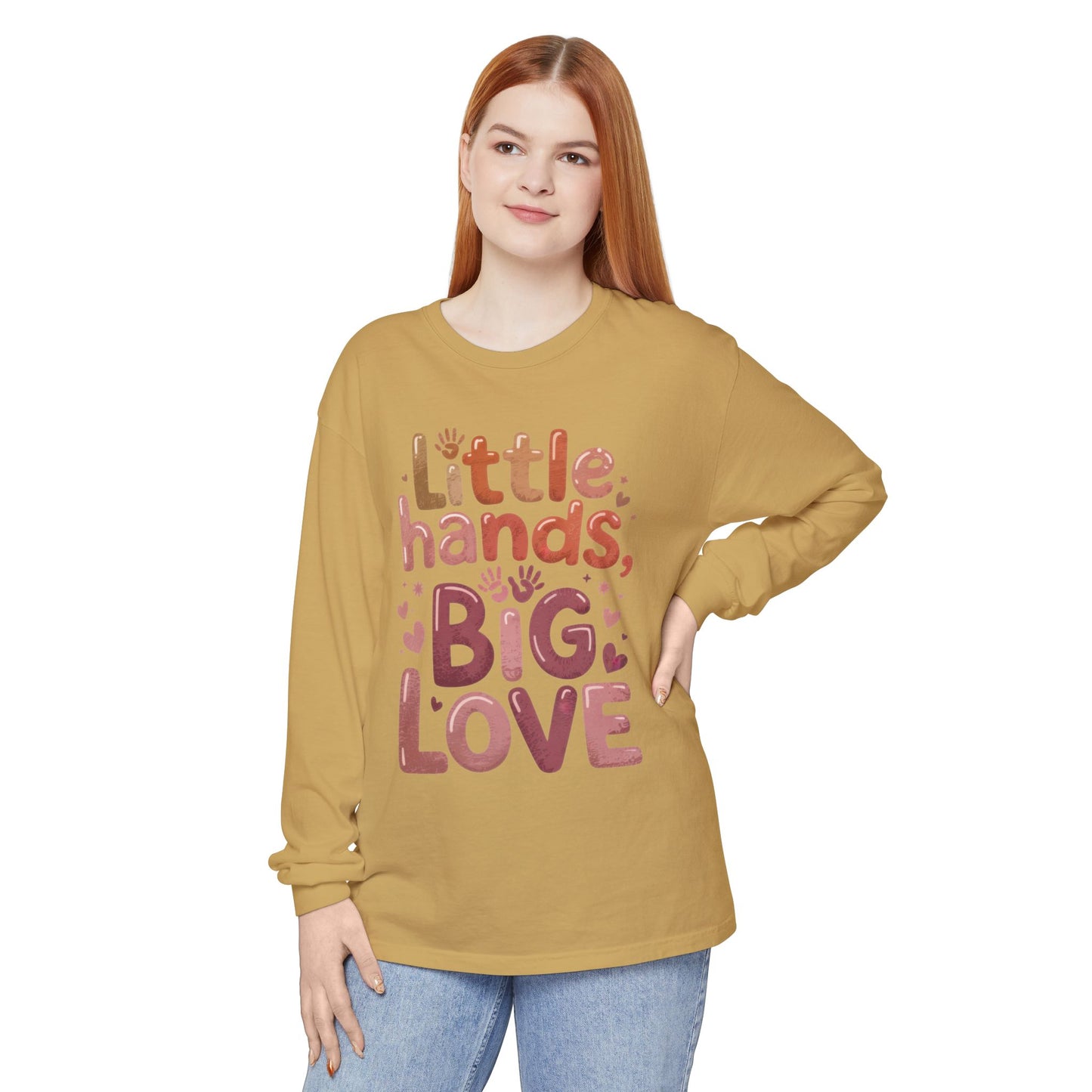 Little Hands, Big Love Long Sleeve T-Shirt, Perfect for Moms Gifts, Cute Mom Long Sleeve T-Shirt, Baby Showers Gift, mother's day Gift