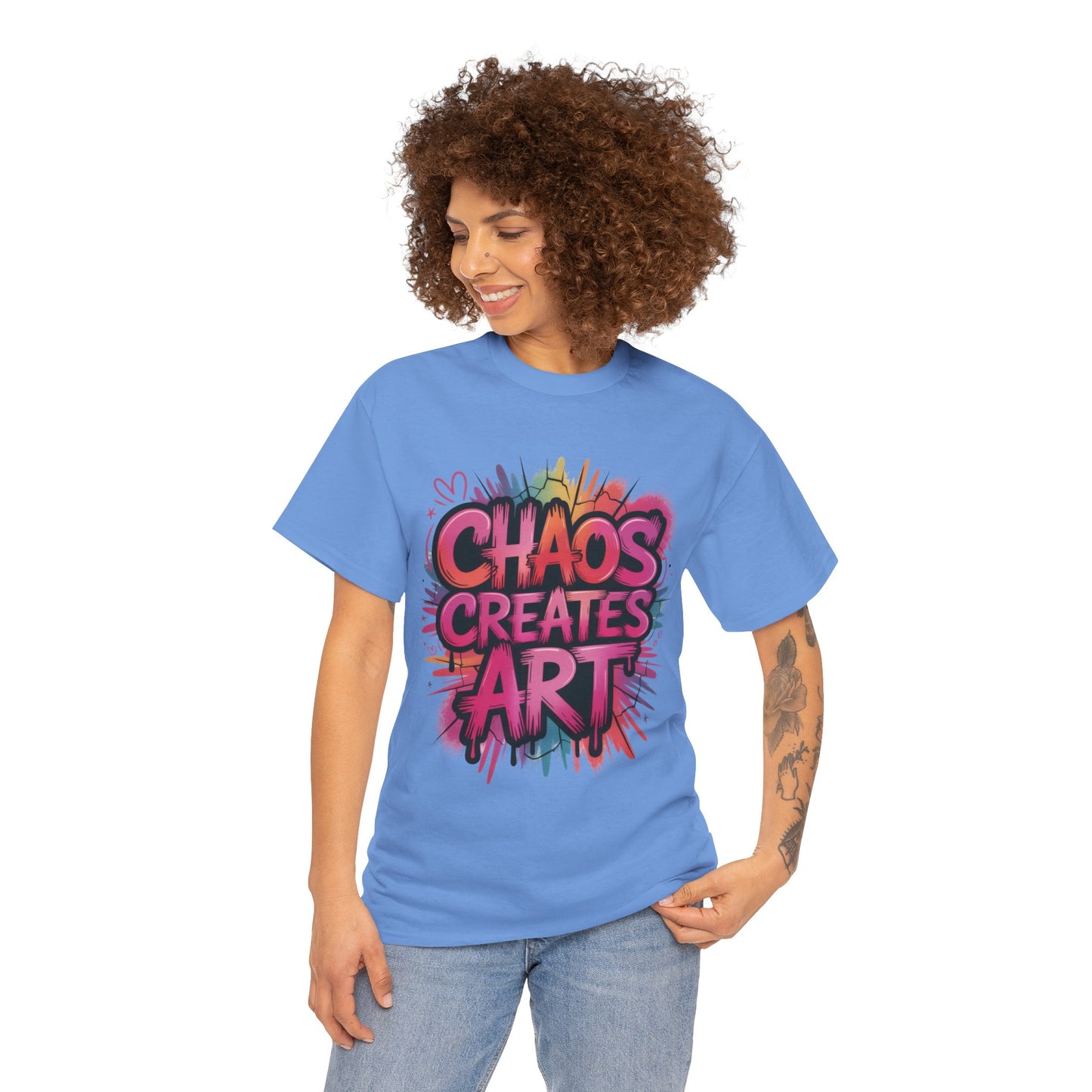 Chaos Creates Art Colorful Graffiti Womens Graphic Tee, Graffiti Shirt, Streetwear Tee