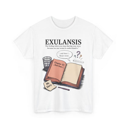 Exulansis Shirt, Emotional Aesthetic Word Tee, Deep Meaning Typography Graphic Tee, Women's Heavy Cotton Tee, deep meaning t shirt