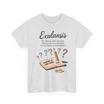 Exulansis Shirt, Emotional Aesthetic Word Tee, Deep Meaning Typography Graphic Tee, Women's Heavy Cotton Tee, deep meaning t shirt
