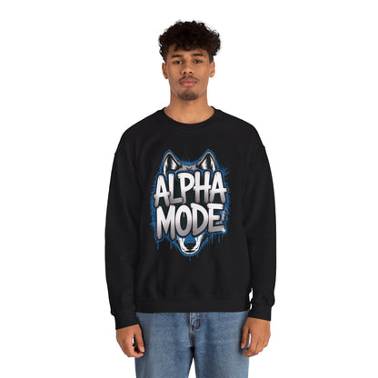 Mens Heavy Blend™ Crewneck Sweatshirt, Alpha Mode Mens Wolf Graphic Crewneck Sweatshirt