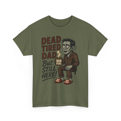 Dead Tired Dad Funny Zombie Coffee Men's T-Shirt, Father's Day Gift for Men, Dad Fuel Graphic Tee, Halloween Dad Tee
