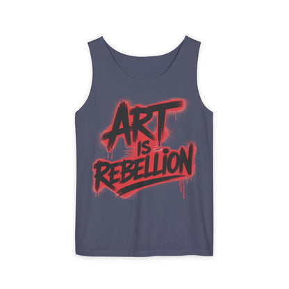 Men's Garment-Dyed Tank Top, Art Is Rebellion Men's Tank Top, Graffiti Street Art Muscle Shirt, Urban Rebellion Sleeveless Top