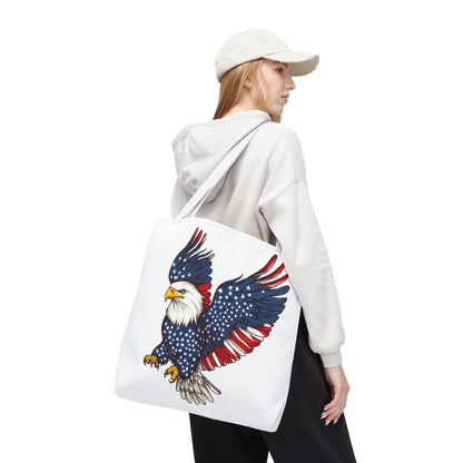 Patriotic Eagle Tote Bag, AOP, Perfect for July 4th, Festivals, Eco-Friendly Shopping, Gift for Nature Lovers, large canvas bag, beach bag
