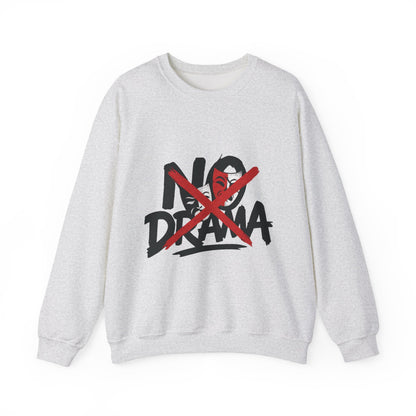 No Drama Mens Crewneck Sweatshirt, Casual Everyday Wear, Gift for Friends, Relaxed Vibes, Comfortable Fashion
