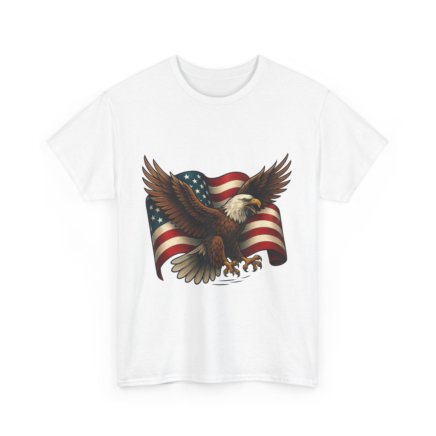 American Eagle Graphic Tee, Patriotic T-Shirt, Fourth of July Apparel, Eagle Love Shirt, Unisex Heavy Cotton Tee