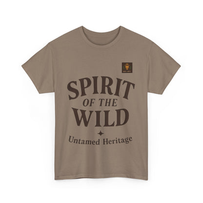 Spirit of the Wild Mens Heavy Cotton Tee, Nature Lover Gift, Outdoor Adventure Shirt, Unisex Tee, Casual Wear, Unique Graphic Apparel